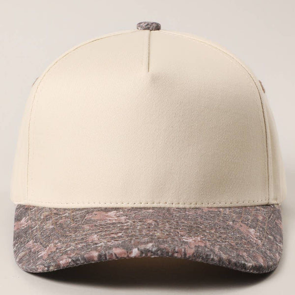 Fashion City - Two Tone Neutral Color BROWN CAMO Trucker Hat