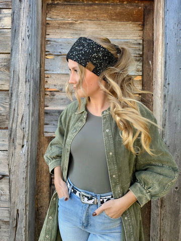 C.C Beanie - Fuzzy Lined Scatter Sequin Fashion Headband for Women