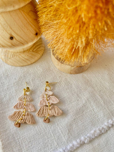 Terra Made - Boho pink christmas tree earrings 