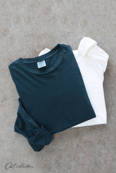 OAT COLLECTIVE - PREMIUM BASIC Mineral Washed Long Sleeve