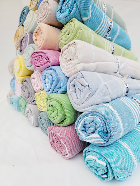 EBRU Home - Beach Towel Sand Proof Thin Turkish Towel,Throw 70x40: Water blue