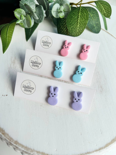 Mellow Dove Designs - Easter Peeps Bunny Studs | Boho Spring Earrings