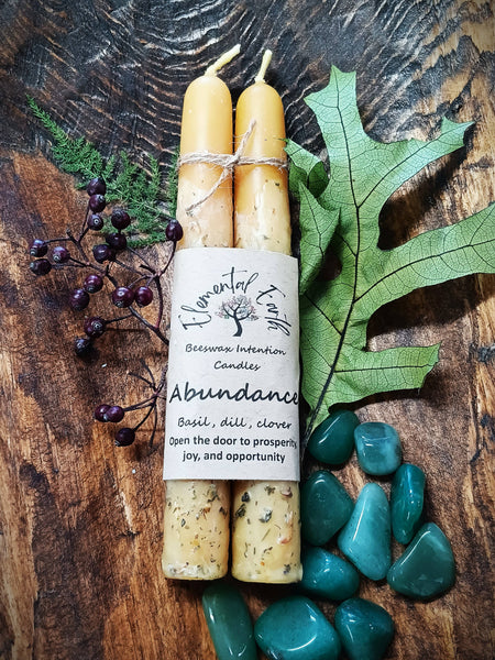 Elemental Earth Shop - Beeswax Abundance Intention Candles