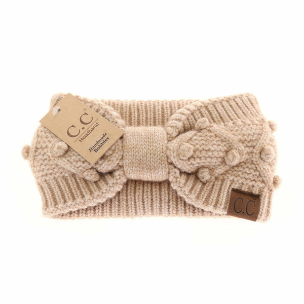 C.C Beanie - Bobble Knit C.C Head Wrap HW3836