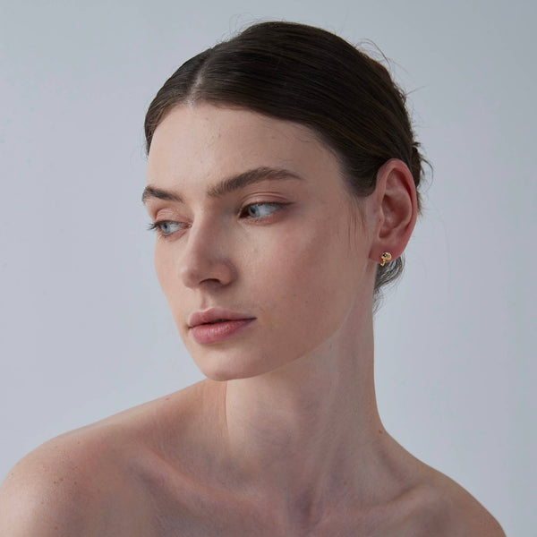 Perimade & Co. LLC - Dainty Cute Mushroom Stud Earrings in 925 Sterling Silver