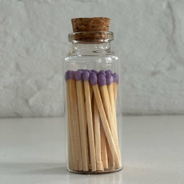 How's It Glowing Candle Co. - Apothecary Match Vials (40 matches & Striker) | Glass & Cork