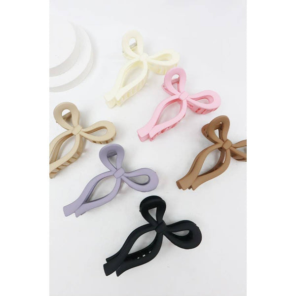 Love and Repeat - Matte Tone Bow Shape Hair Claw