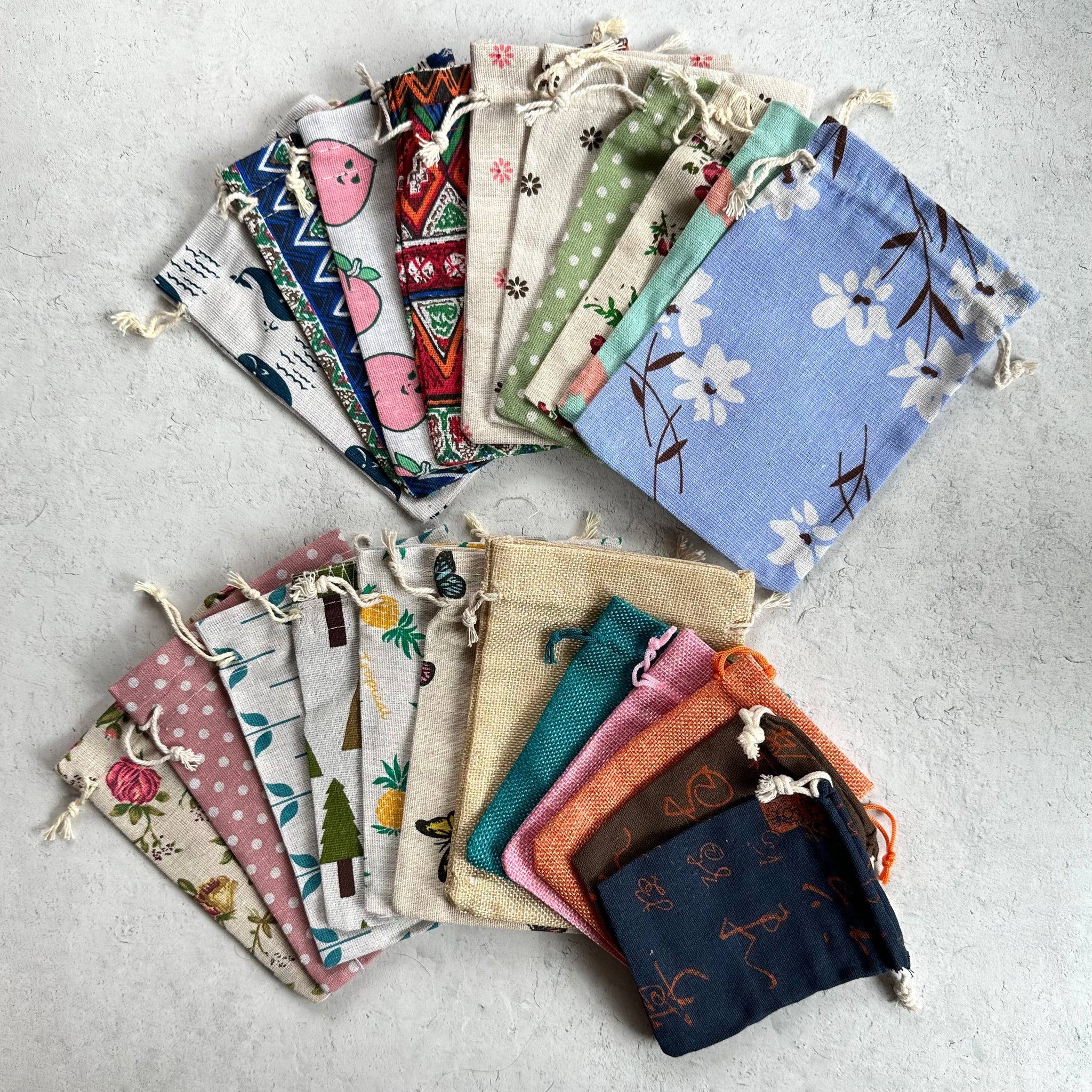 Pebble House - Drawstring Fabric Crystal Gift Pouch - Random Assortment