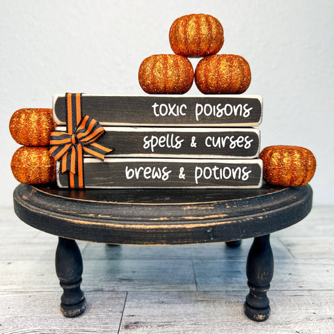 Ruaille Buaille Co - October home decor | Mini book stacks Halloween - Poisons