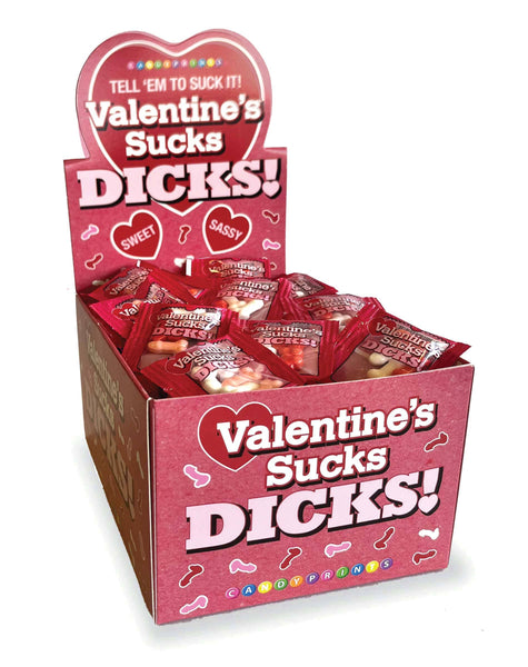 Little Genie Productions - Valentine's Sucks Dicks Candy - 100 Pack Display