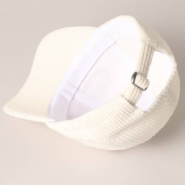 MAMA 3D Embroidered Fuzzy Patch Corduroy Cap