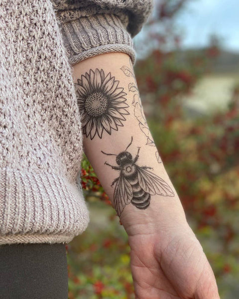 NatureTats - Sunflower Temporary Tattoo