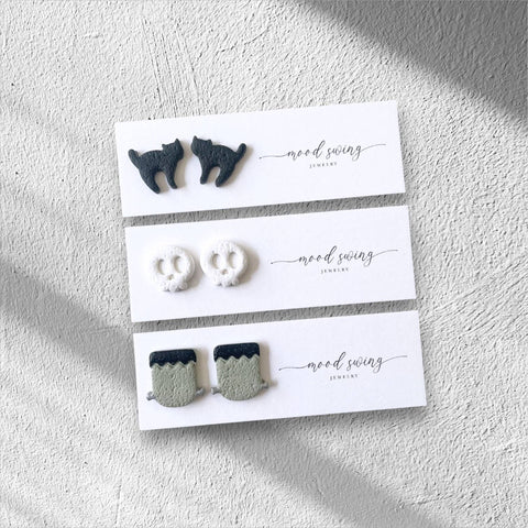 Mood Swing Jewelry - Spooky Season Collection | Polymer Clay Studs