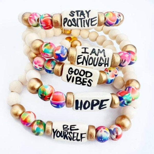 Audra Style - Affirmation Word Beaded Bracelets Inspirational - Abstract