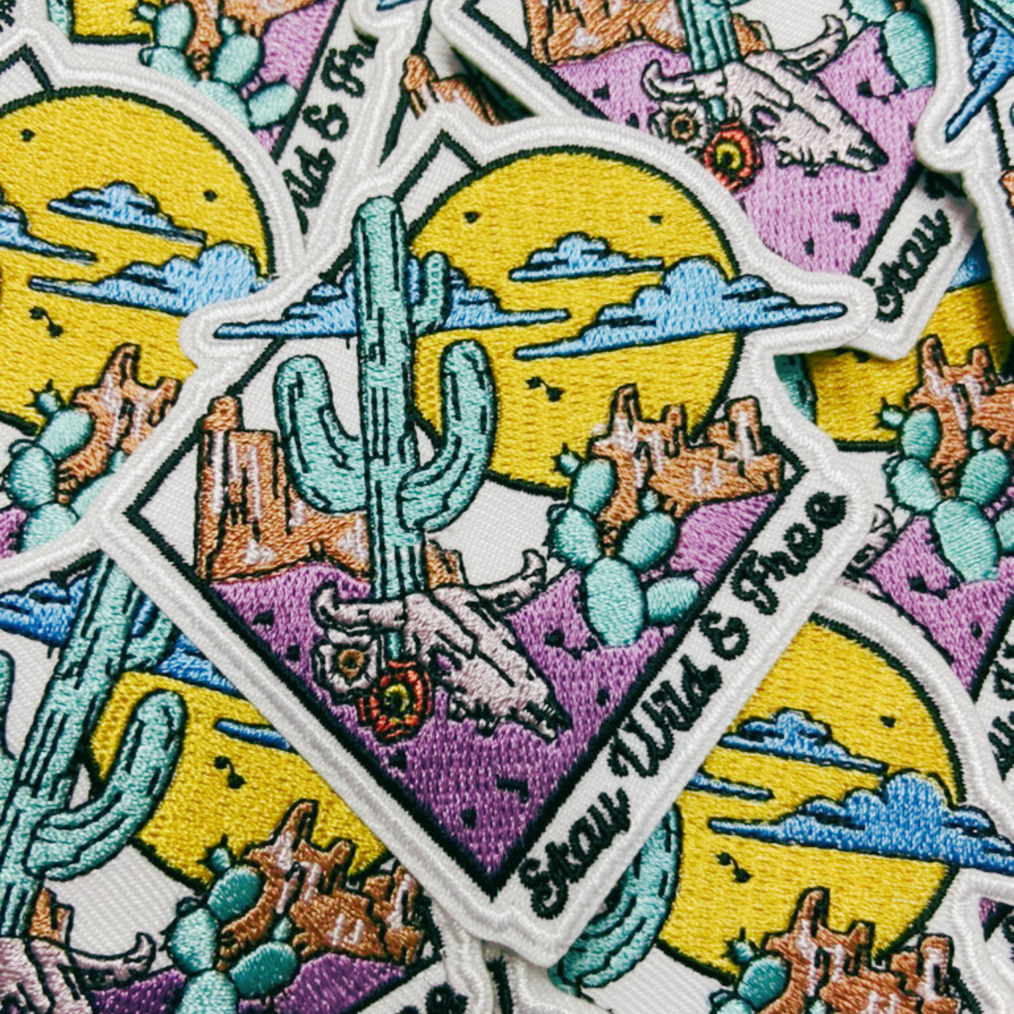 TEELUX - 3" Stay Wild & Free  - Embroidered Hat Patch
