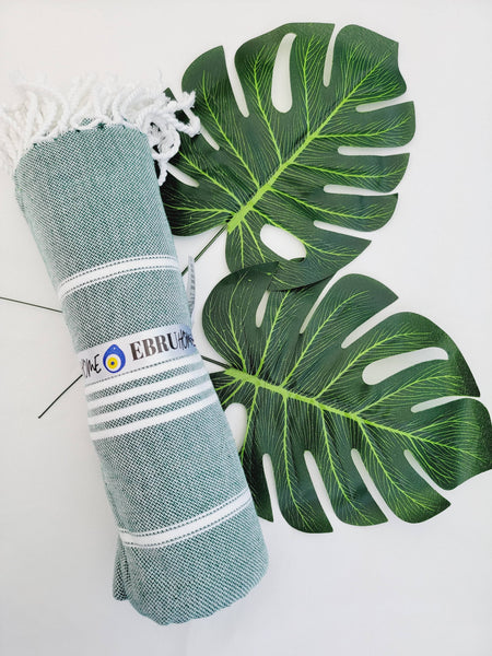 EBRU Home - Beach Towel Sand Proof Thin Turkish Towel,Throw 70x40: Water blue