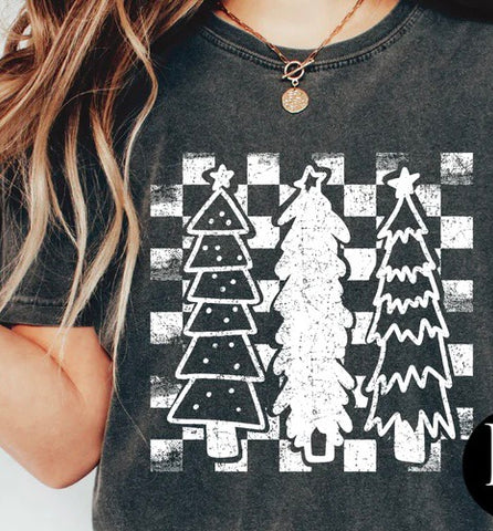 CHECKERED CHRISTMAS TREES