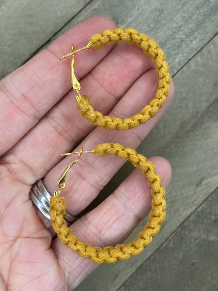 HK Macrame Jewelry - Knotted Hoops - Cinnamon