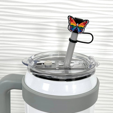 iconic mi - Straw Cover Rainbow Butterfly 10mm