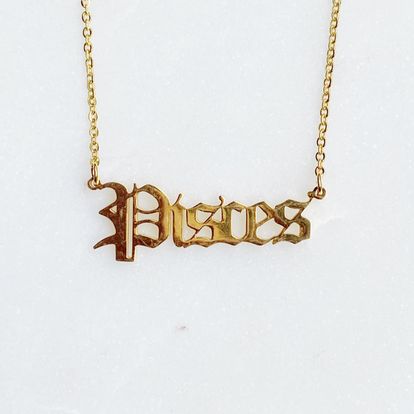 Ellison+Young - Old English Zodiac Necklace