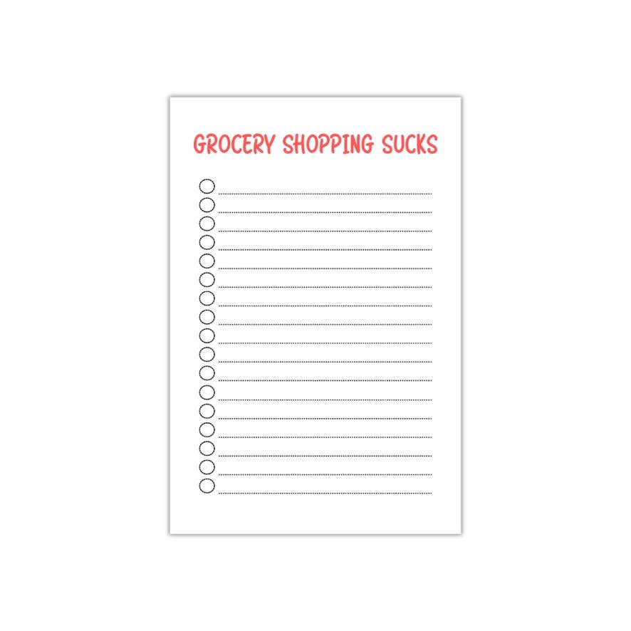 Peace, Love and Sarcasm - "Grocery Shopping Sucks" Notepad
