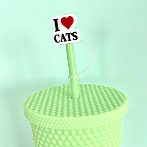 iconic mi - Straw Cover I Love Cats