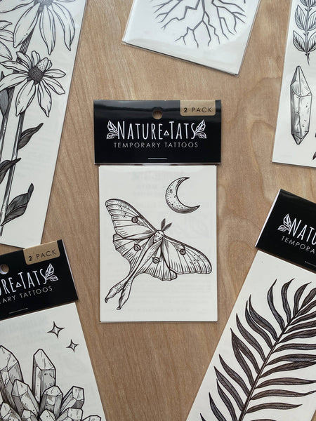 NatureTats - Luna Moth Temporary Tattoo