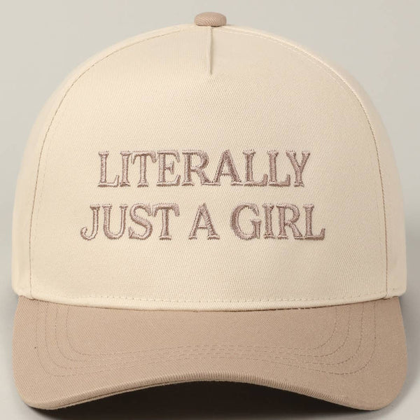 Fashion City - Literally Just A Girl Embroidery Two Tone Trucker Hat