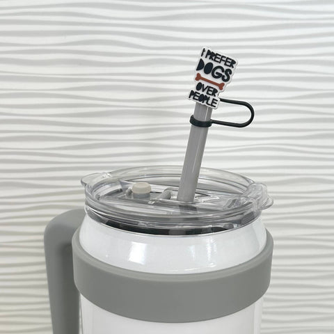 iconic mi - Straw Cover I Prefer Dogs Over People 10mm