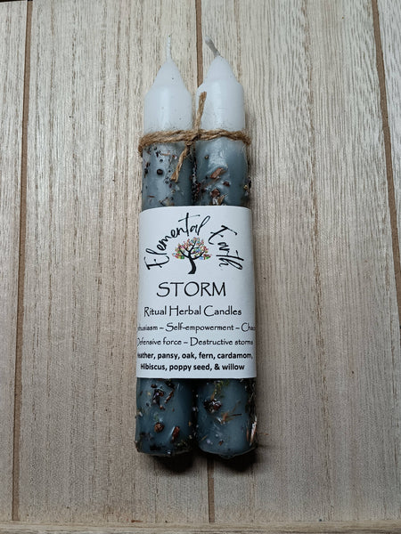 Elemental Earth Shop - Storm Herbal 6 inch candle
