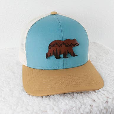 Trendy Transfers - Bear Landscape Leather Hat Patch