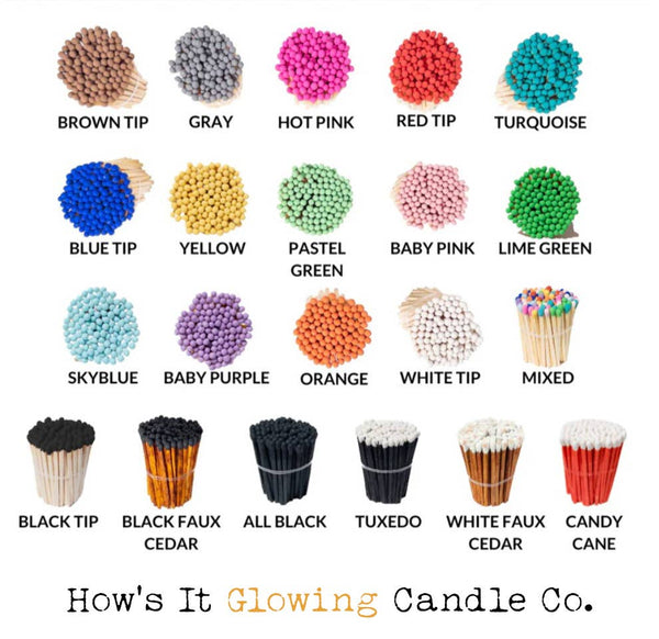 How's It Glowing Candle Co. - Apothecary Match Vials (40 matches & Striker) | Glass & Cork
