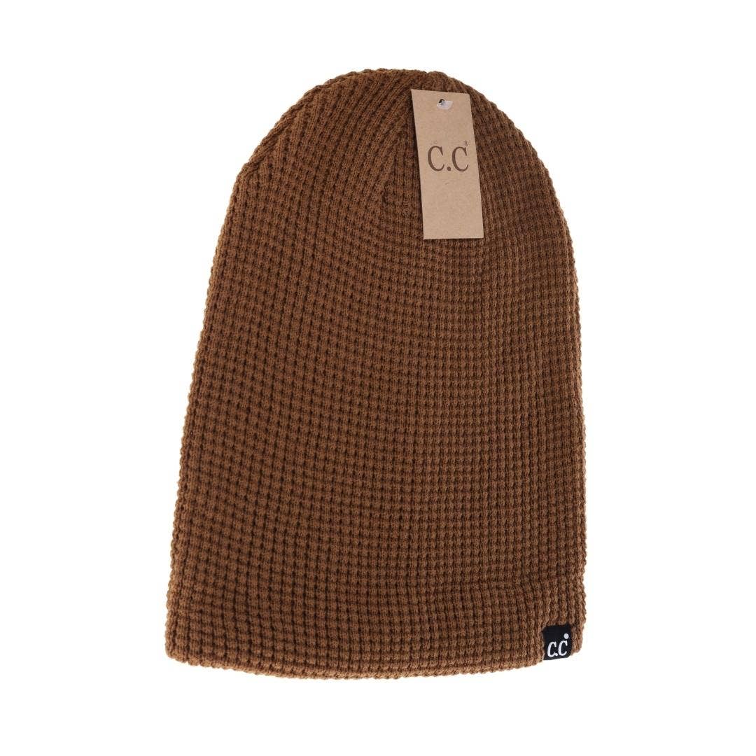 C.C Beanie - Unisex Waffle Knit Cuffed/Slouchy C.C. Beanie HTM4022
