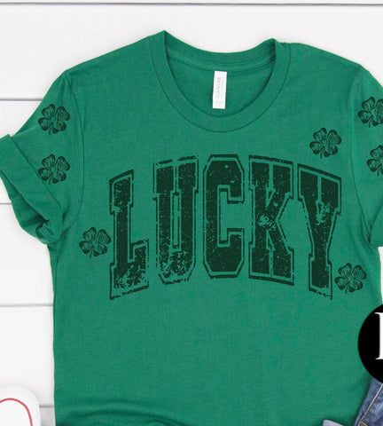 LUCKY OVERSIZED WITH CLOVERS ON SLEEVES