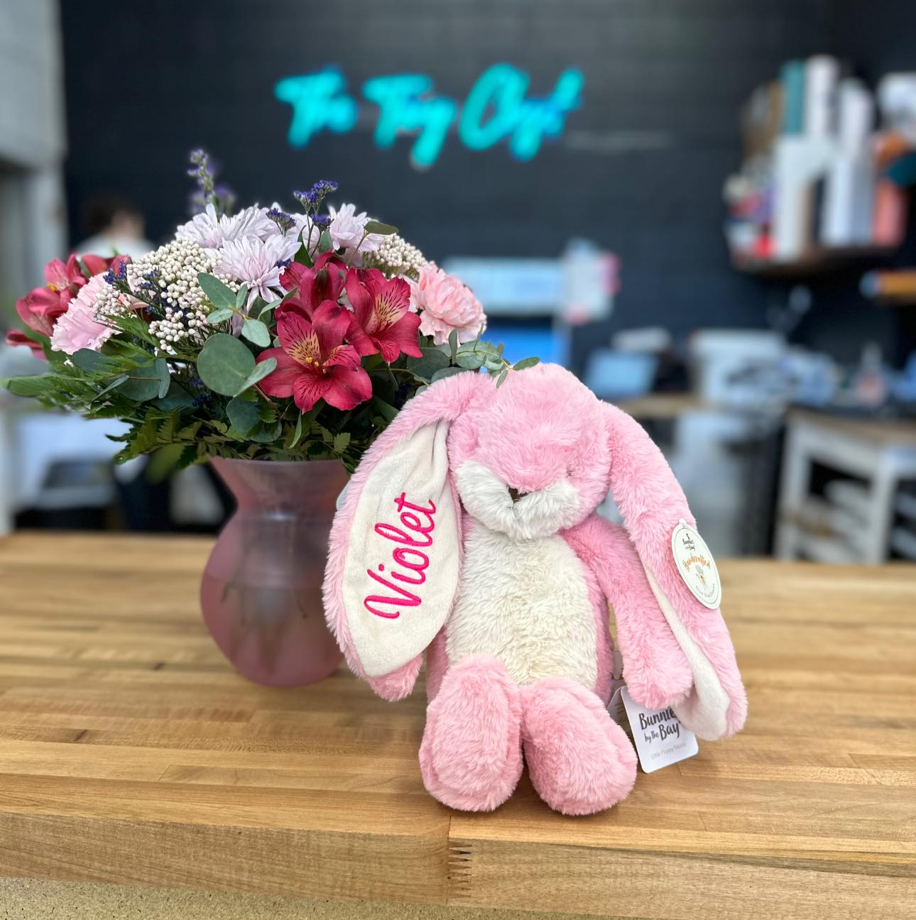 Personalized Bunnies By the Bay - Little Nibble 12" Bunny - Coral Blush