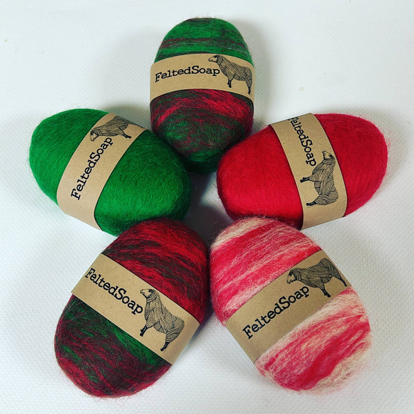 Felted Soap Christmas Holiday Color 12 Pack Stocking Stuffer