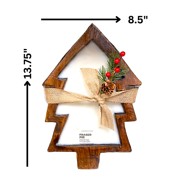 Crooked River Candle - Holiday Tree Shape-5 Wicks-Wood Bowl Candle-Seasonal Scents