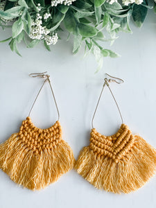 Harris Girls & Co. - Boho Macrame Earrings "Mustard"