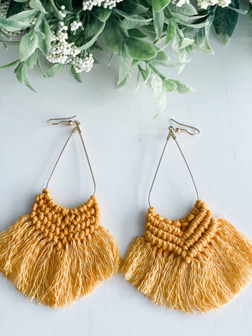 Harris Girls & Co. - Boho Macrame Earrings "Mustard"