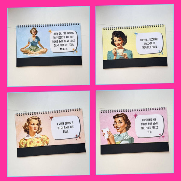 Corporate Snark - Sassy & Sweary Women at the Office Desk Flip Sign