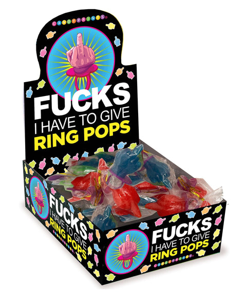 Little Genie Productions - Fucks I Have to Give Middle Finger Ring Pop Display of 30