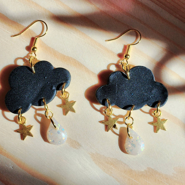 Luxe Trauma - Dark cloud clay earrings
