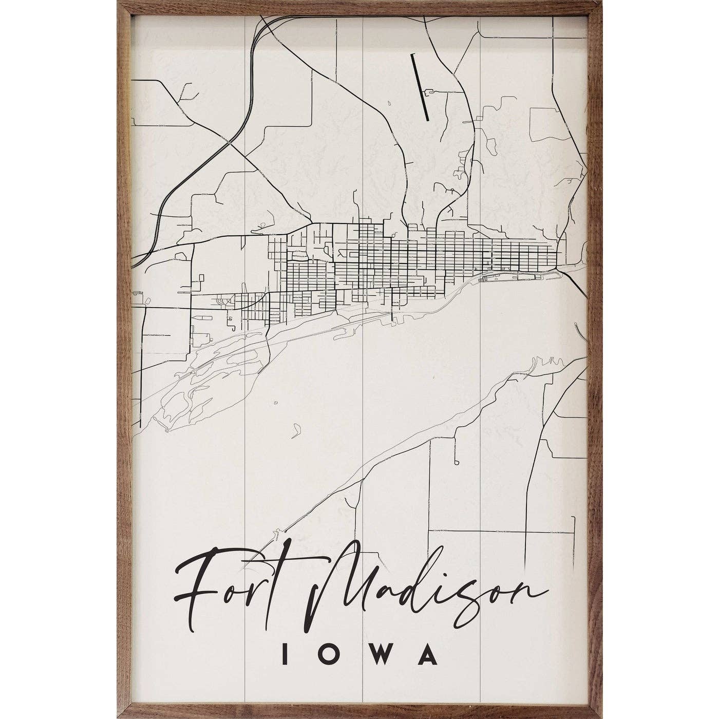 Kendrick Home - Personalized City State Coordinates Map White