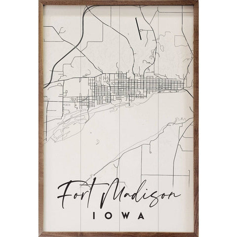 Kendrick Home - Personalized City State Coordinates Map White