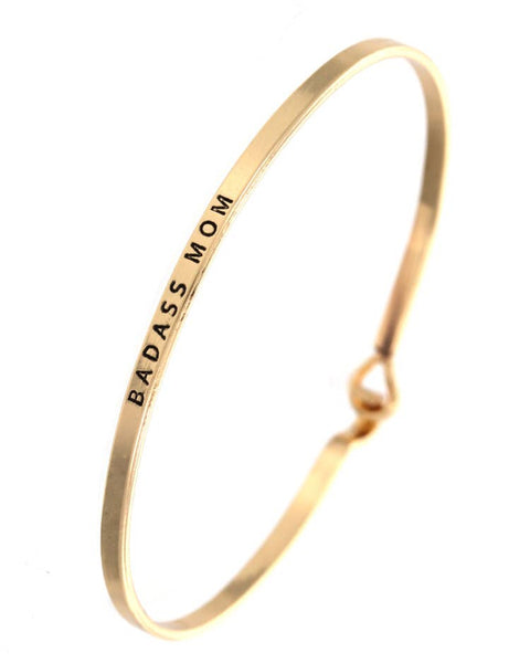 0011 PREMIERE - FR4777 BADASS MOM_3mm Inspired Message Engraved Bangle
