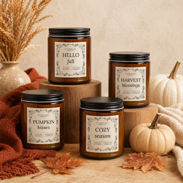 THE DANCING WICK CANDLES - Cozy Season Amber Soy Candle | 4 & 9 oz. | Apple Cider Scent