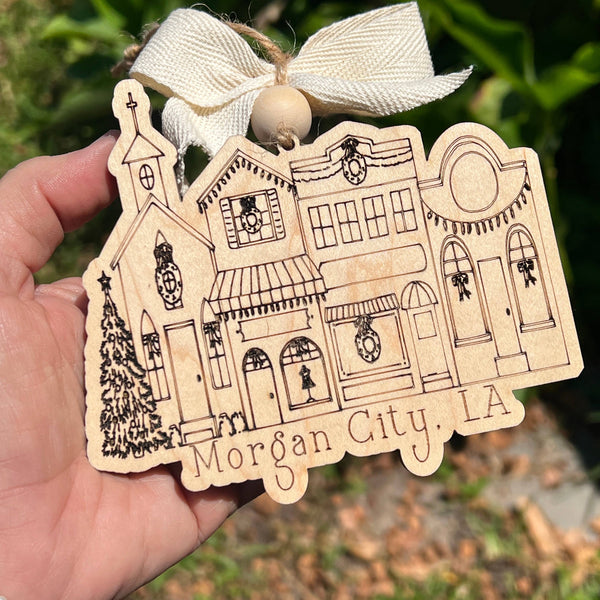 Geaux Magnolia - Small Town Street Custom Christmas Ornament Main Street