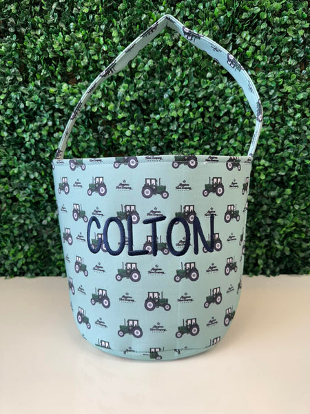 Spring Green Tractor Easter Basket