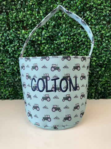 Spring Green Tractor Easter Basket