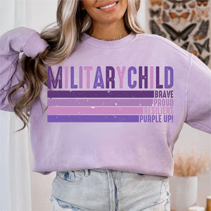 MILITARY CHILD STRIPES - PURPLE UP!